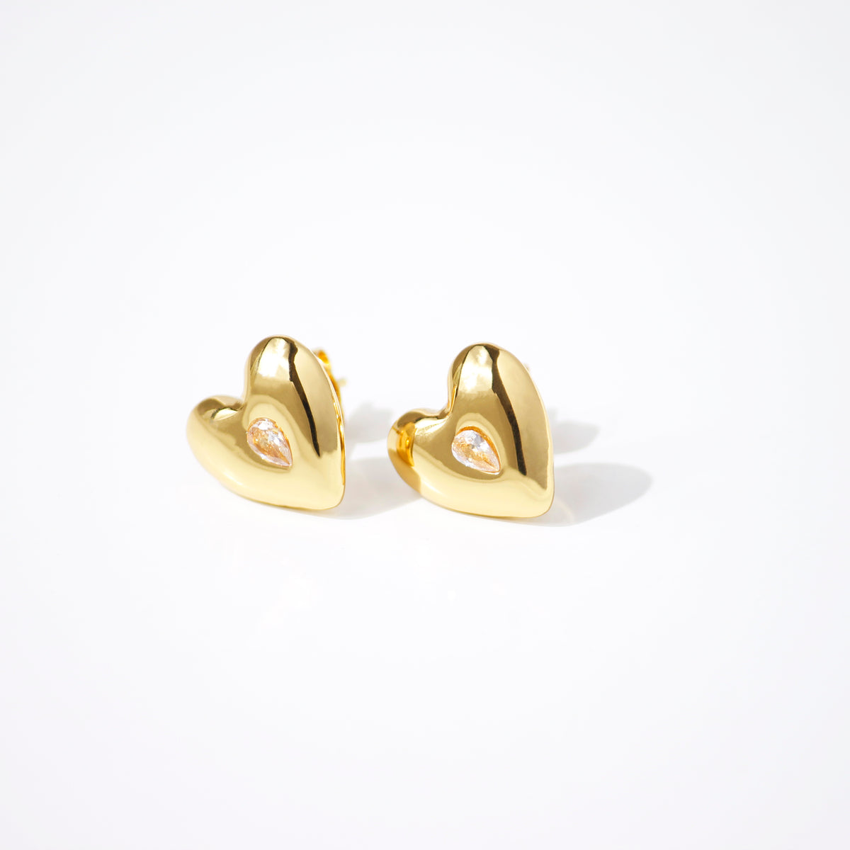 Heart Glow Diamond Stud Earrings