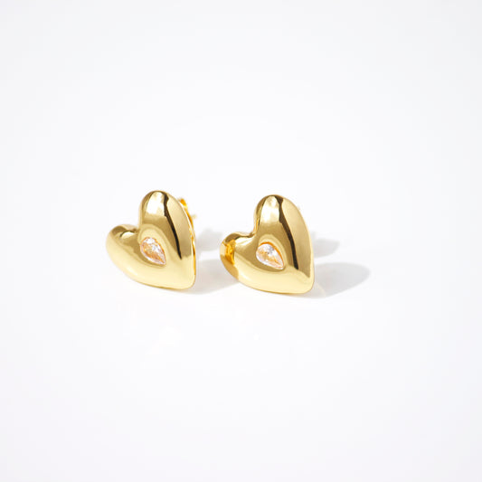 Heart Glow Diamond Stud Earrings
