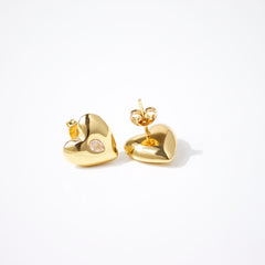 Heart Glow Diamond Stud Earrings