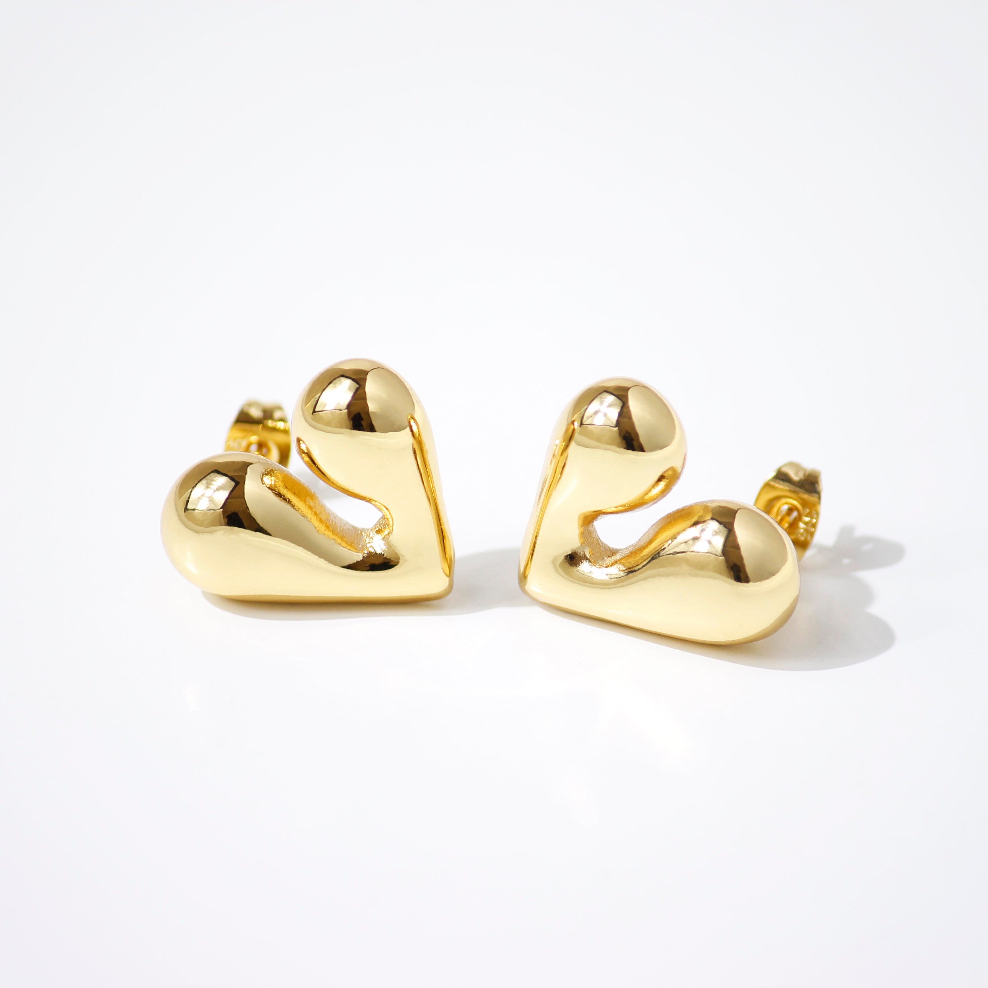 Puffy Heart Studs Earrings