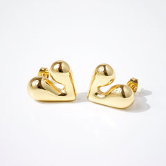 Puffy Heart Studs Earrings