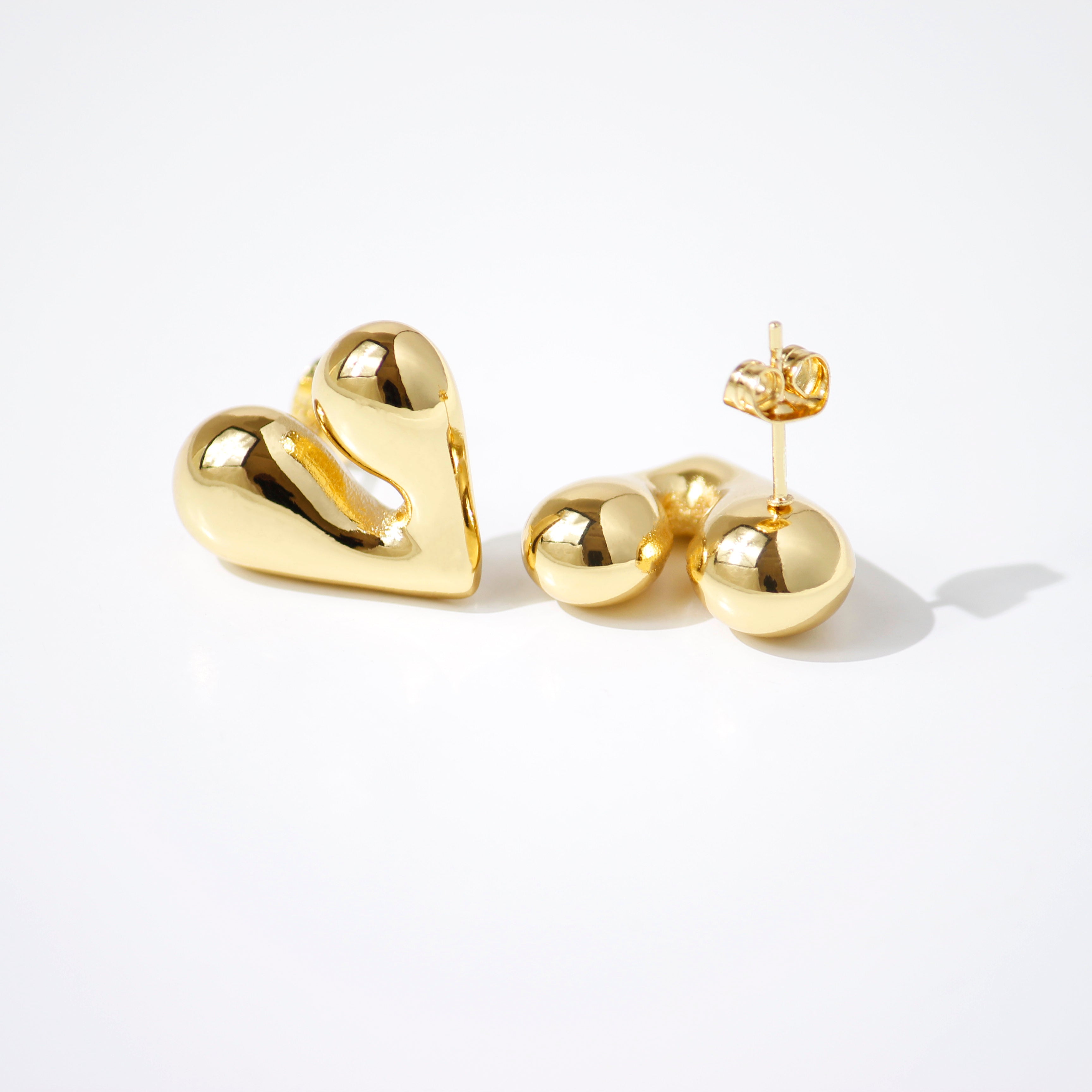 Puffy Heart Studs Earrings