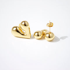 Puffy Heart Studs Earrings