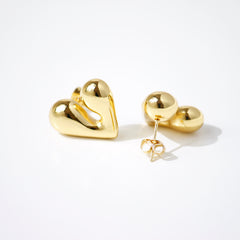 Puffy Heart Studs Earrings