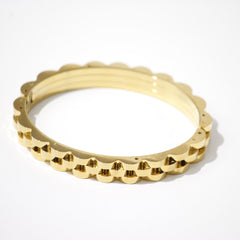 Scalloped Gold Cuff Bangle