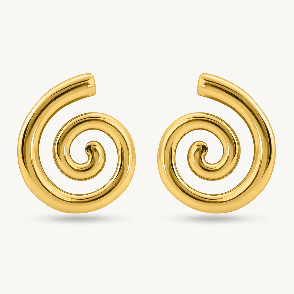 Spiral Gold Earrings