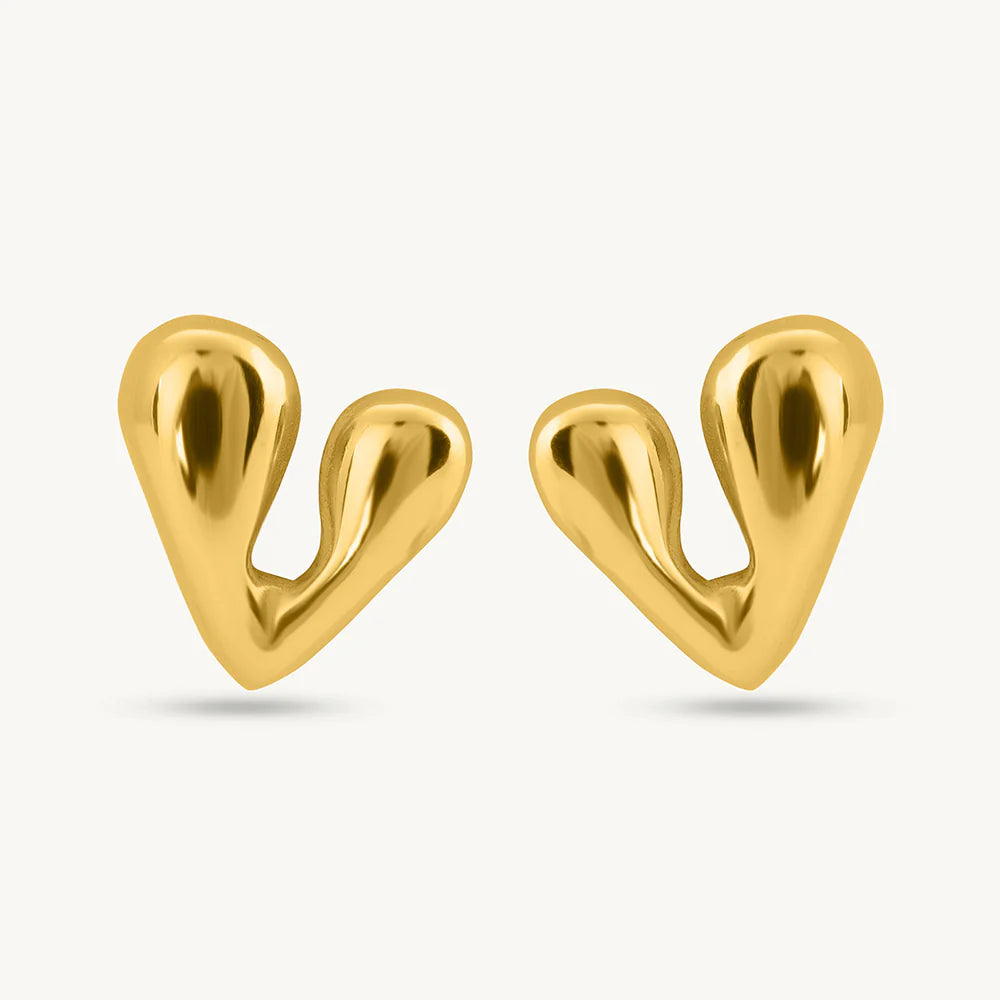 Puffy Heart Studs Earrings