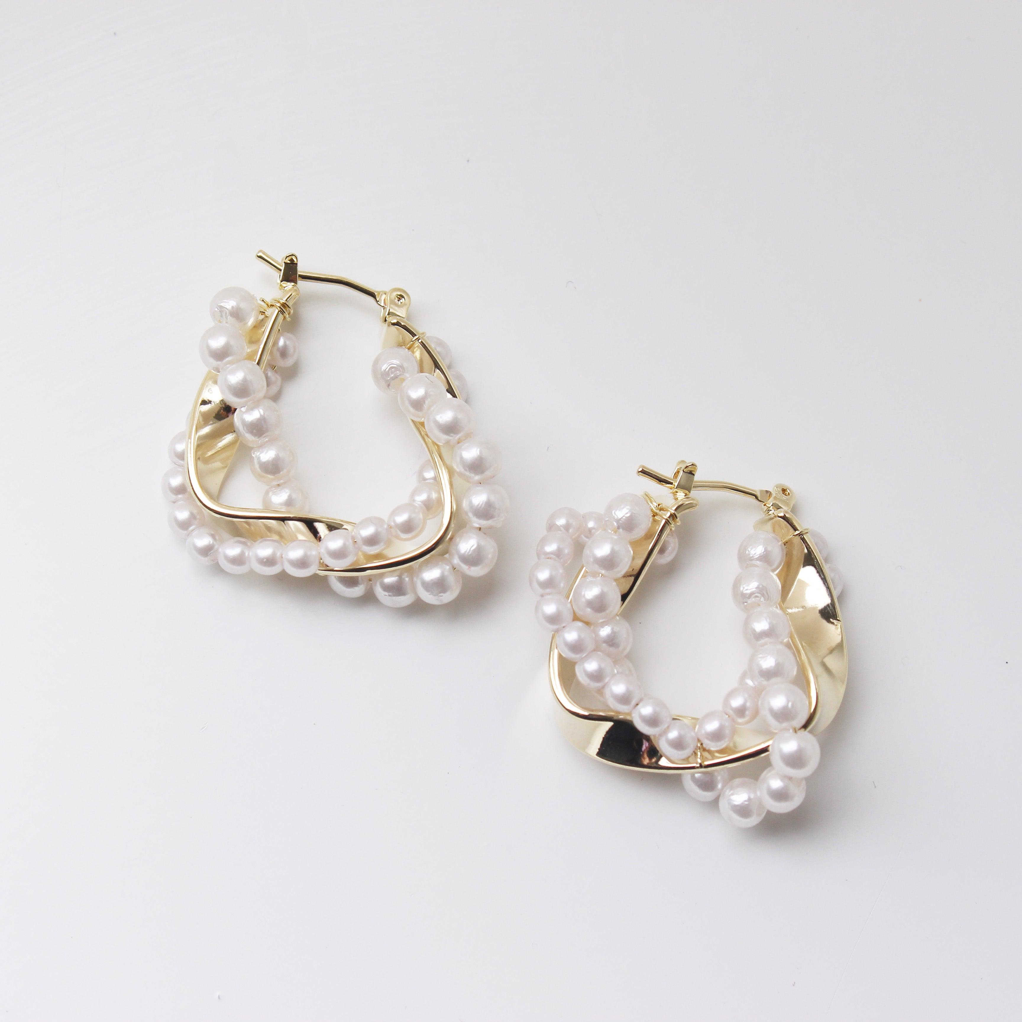 Twisted Pearl Earring - Local Pitara