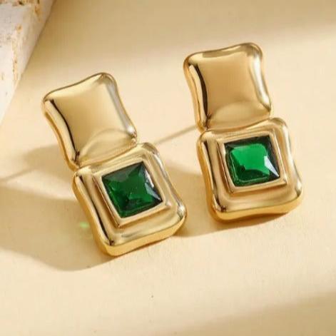 Celestial Green Drops Earrings