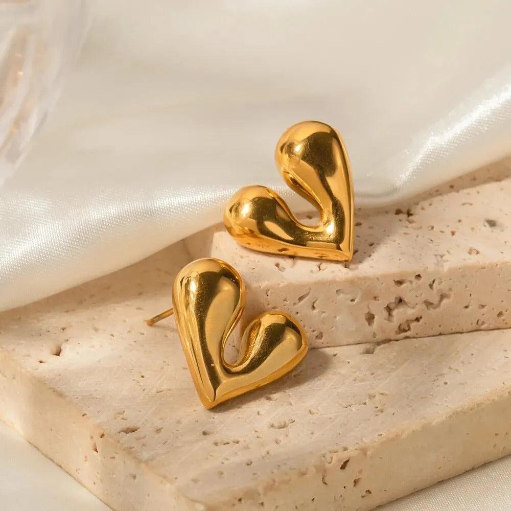 Puffy Heart Studs Earrings