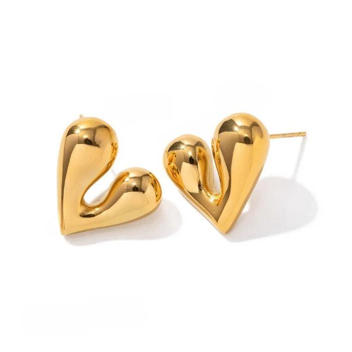 Puffy Heart Studs Earrings