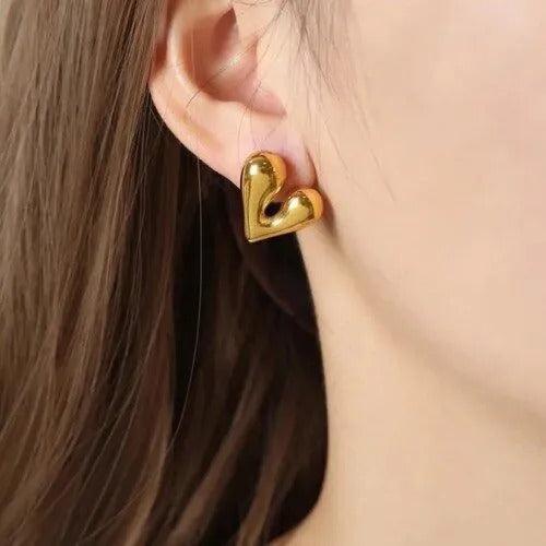 Puffy Heart Studs Earrings