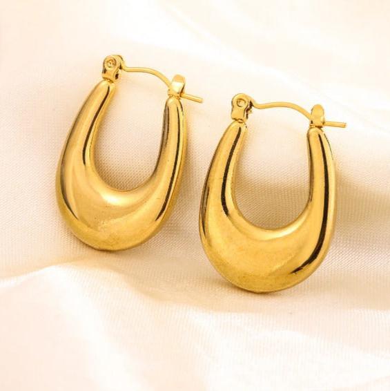 Bold U-Curve Hoops Earrings