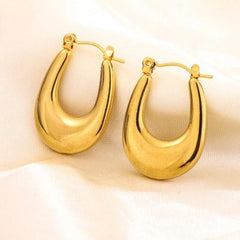 Bold U-Curve Hoops Earrings