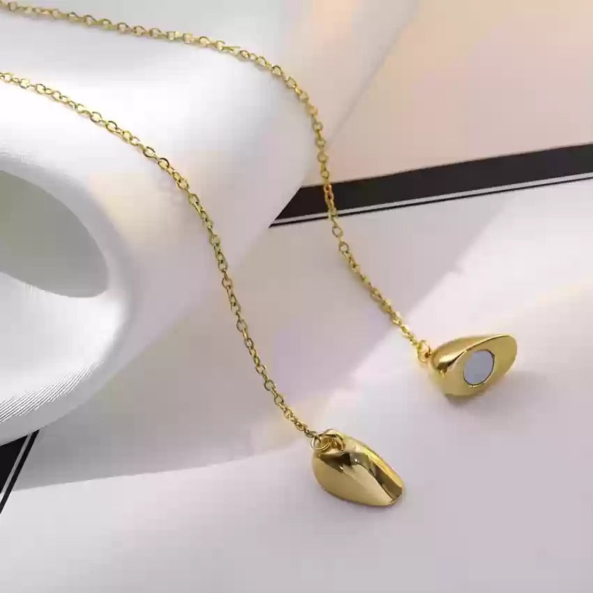 Dual Hearts Necklace-Gold