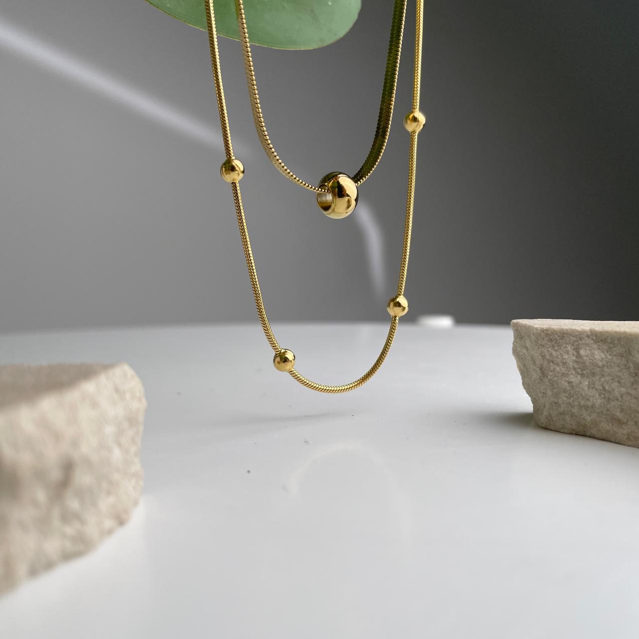 Gold Serpent Layer Necklace