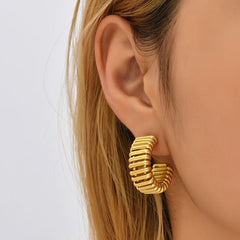 Springy Gold Hoops Earrings
