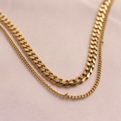 Double Layer Gold Chain Necklace - Local Pitara