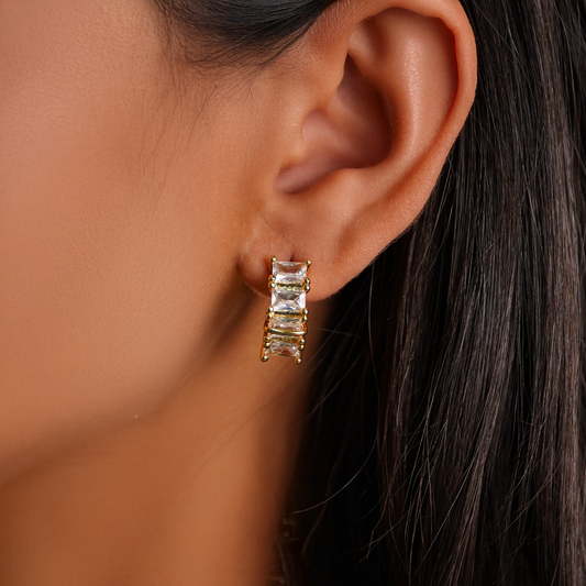 Brillia Baguette Earrings