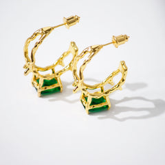 Twiggy Emerald Earrings
